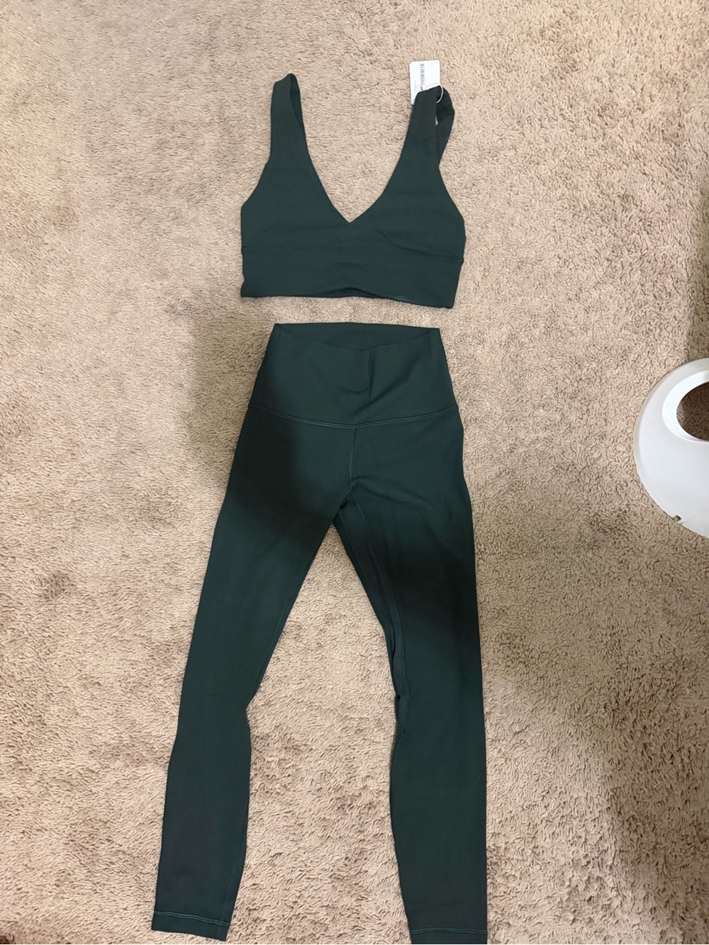 High-Waist V-Neck Active Set in Deep Green Lululemon Align